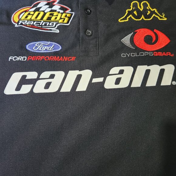 Kappa Can Am Polo Shirt Men's XL Short Sleeve 3 Button Collared Black Yellow - Picture 7 of 12